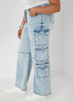 Acid Wash Cargo Jeans