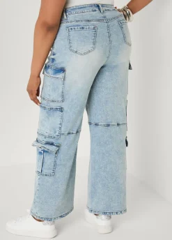 Acid Wash Cargo Jeans