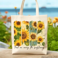 Among the Sunflowers Canvas Tote Bag
