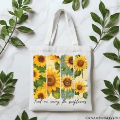 Among the Sunflowers Canvas Tote Bag