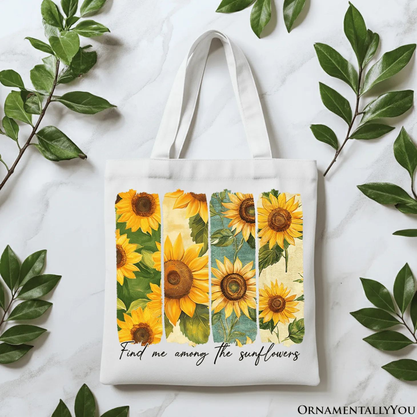 Among the Sunflowers Canvas Tote Bag