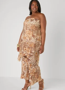 Animal Print Mesh Tube Top