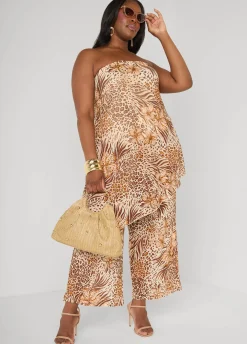 Animal Print Mesh Tube Top