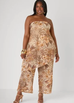 Animal Print Mesh Tube Top