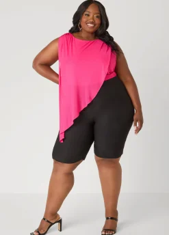 Asymmetric Draped Mesh Top