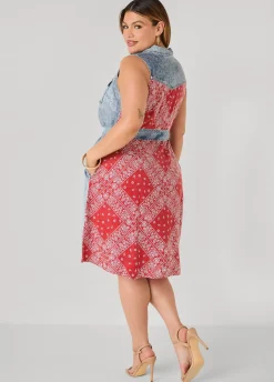 Bandana And Chambray Shirtdress