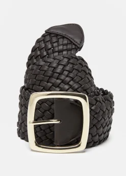 Basketweave Faux Leather Belt