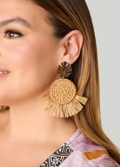 Basketweave Leaf Earrings
