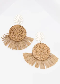 Basketweave Leaf Earrings
