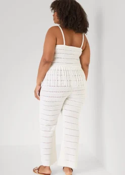 Beaded Fringe Crochet Coverup Set