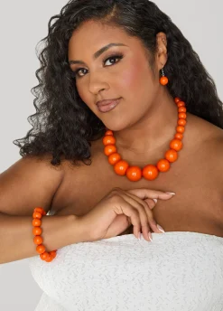 Beaded Three Piece Necklace Set