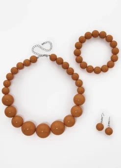 Beaded Three Piece Necklace Set