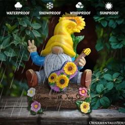 Bloom With Joy Garden Gnome Figurine
