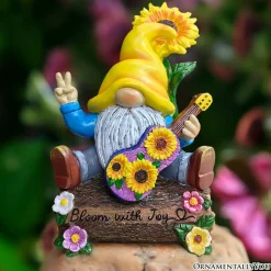 Bloom With Joy Garden Gnome Figurine