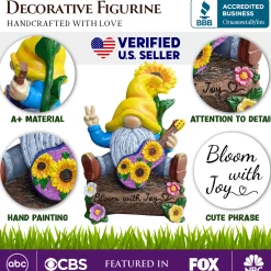 Bloom With Joy Garden Gnome Figurine