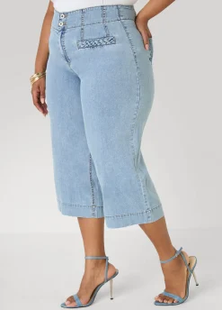 Braided Chambray Capris