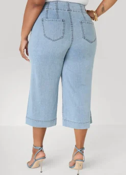 Braided Chambray Capris