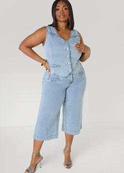 Braided Chambray Capris
