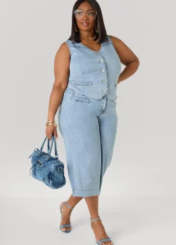 Braided Chambray Vest