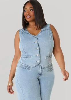 Braided Chambray Vest