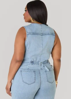 Braided Chambray Vest