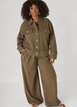 Button Detailed Cotton Blend Pants