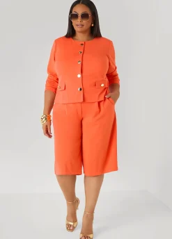 Button Detailed Crepe Jacket