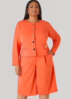 Button Detailed Crepe Jacket