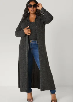 Button Front Metallic Duster