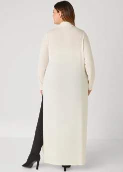 Button Front Metallic Duster