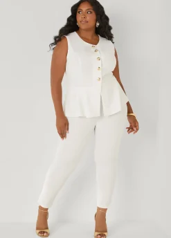 Button Peplum Vest