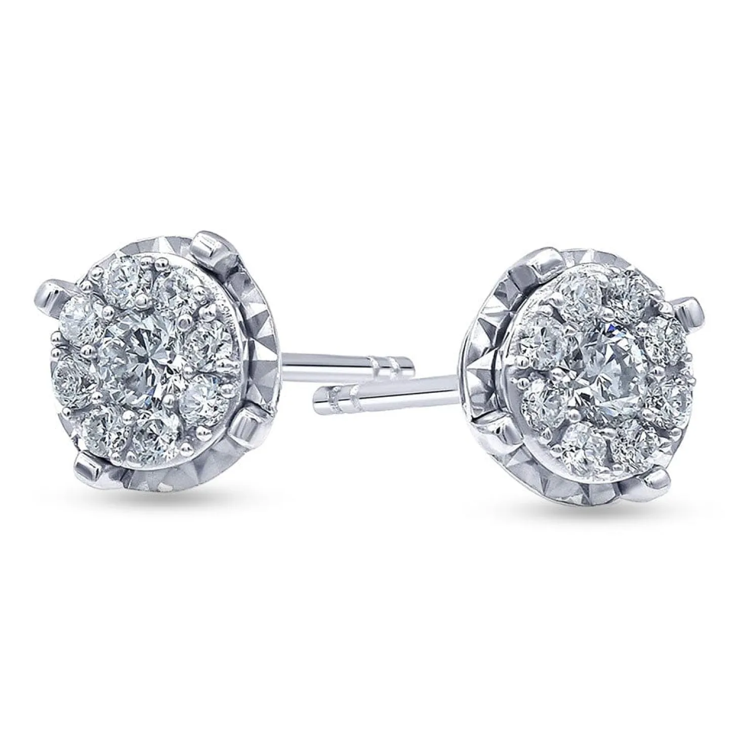 0.50 Carat Cluster Lab Diamond Earrings