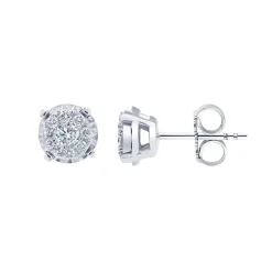 0.50 Carat Cluster Lab Diamond Earrings