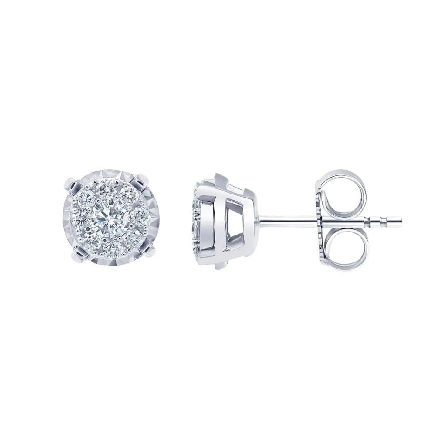 0.50 Carat Cluster Lab Diamond Earrings