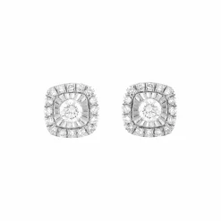 0.20 Carat Halo Lab Diamond Stud Earrings