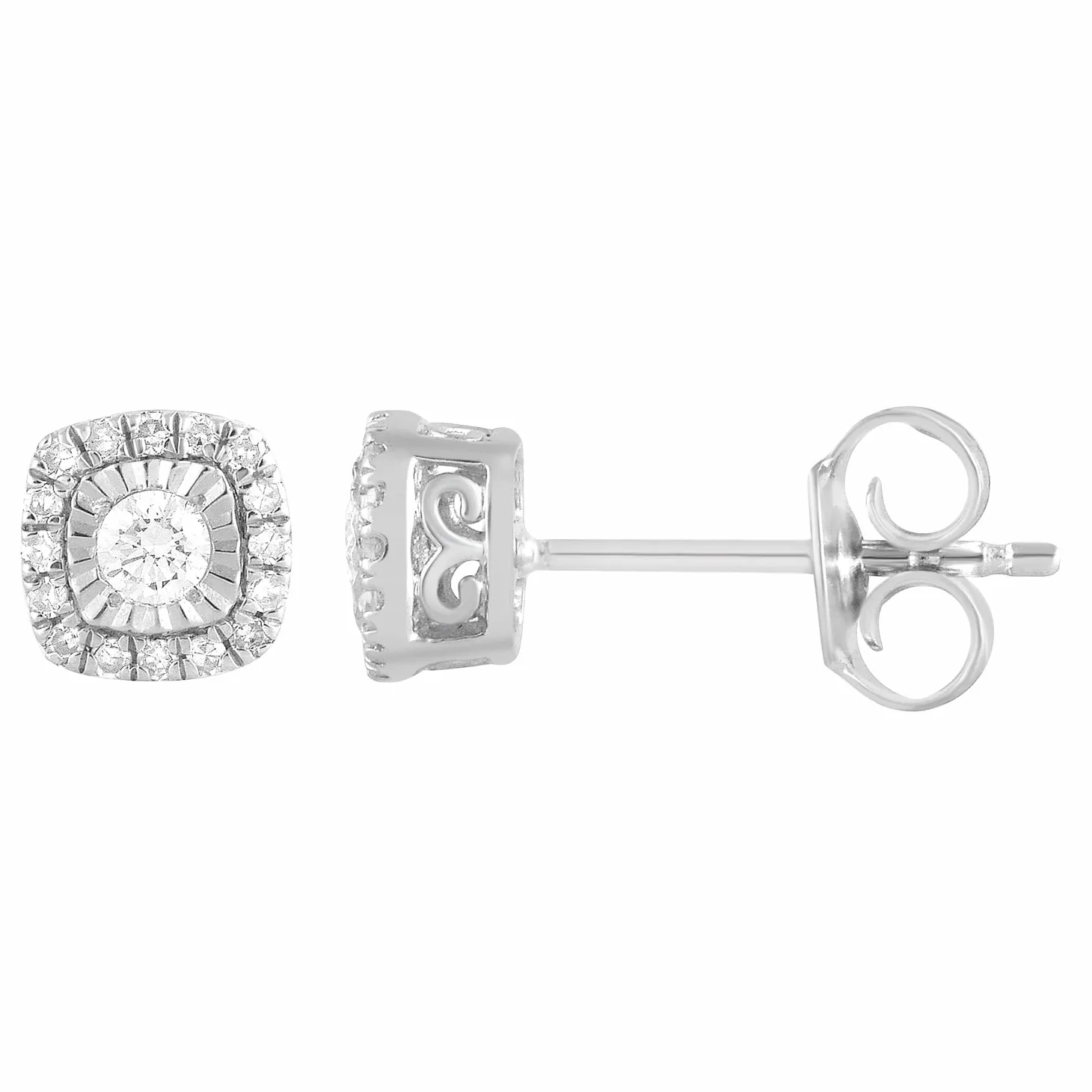 0.20 Carat Halo Lab Diamond Stud Earrings