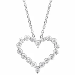 0.25 Carat Heart Lab Diamond Pendant Necklace In Sterling Silver