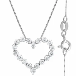 0.25 Carat Heart Lab Diamond Pendant Necklace In Sterling Silver