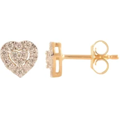 0.25 Carat Heart Shaped Lab Diamond Halo Stud Earrings