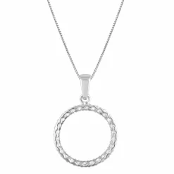 0.33 Carat Lab Circle Of Life Diamond Pendant Necklace In Sterling Silver