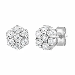 0.25 Carat Lab Cluster Diamond Earrings