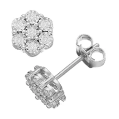 0.25 Carat Lab Cluster Diamond Earrings