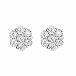 0.25 Carat Lab Cluster Diamond Earrings