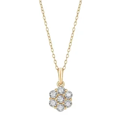 0.10 Carat Lab Cluster Diamond Pendant Necklace