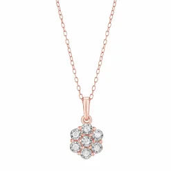 0.10 Carat Lab Cluster Diamond Pendant Necklace