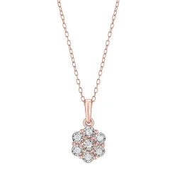 0.10 Carat Lab Cluster Diamond Pendant Necklace