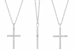 0.25 Carat Lab Cross Diamond Necklace