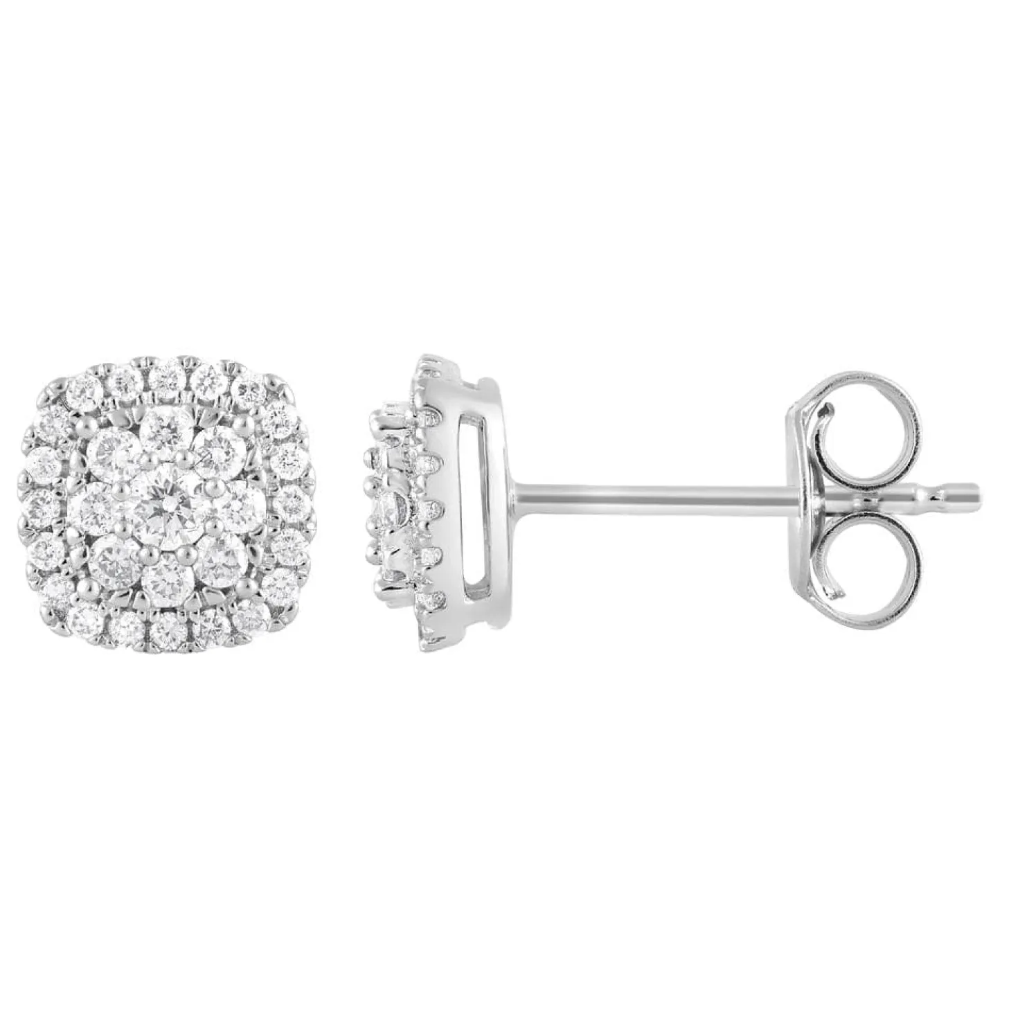 0.33 Carat Lab Cushion Shaped Diamond Stud Earrings