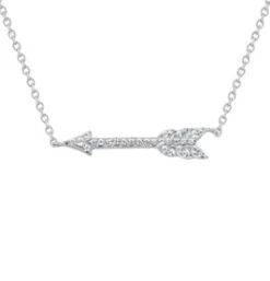 0.15 Carat Lab Diamond Arrow Necklace In Sterling Silver