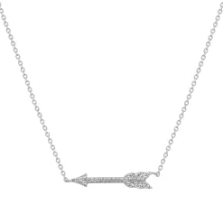 0.15 Carat Lab Diamond Arrow Necklace In Sterling Silver